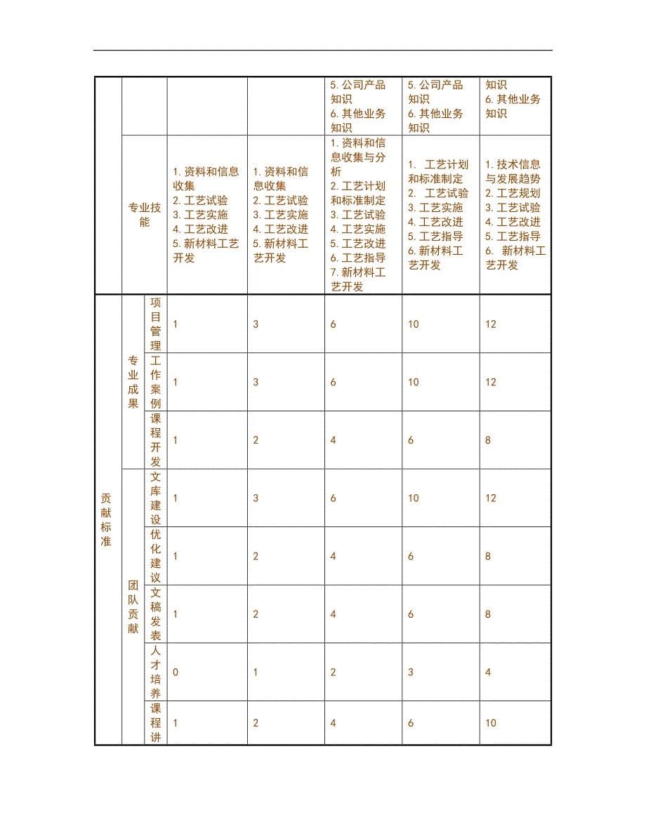 人力资源管理之任职资格标准-技术族-工艺类_第5页