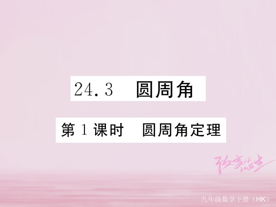 九年级数学下册第24章圆243第1课时圆周角定理练习课件新版沪科版_第1页