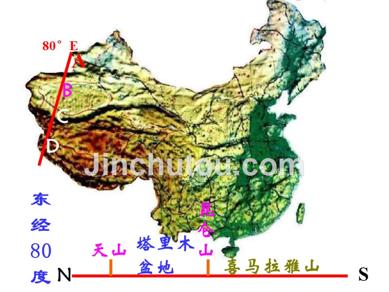 七年级地理：湘教版《中国主要经纬线》_第4页