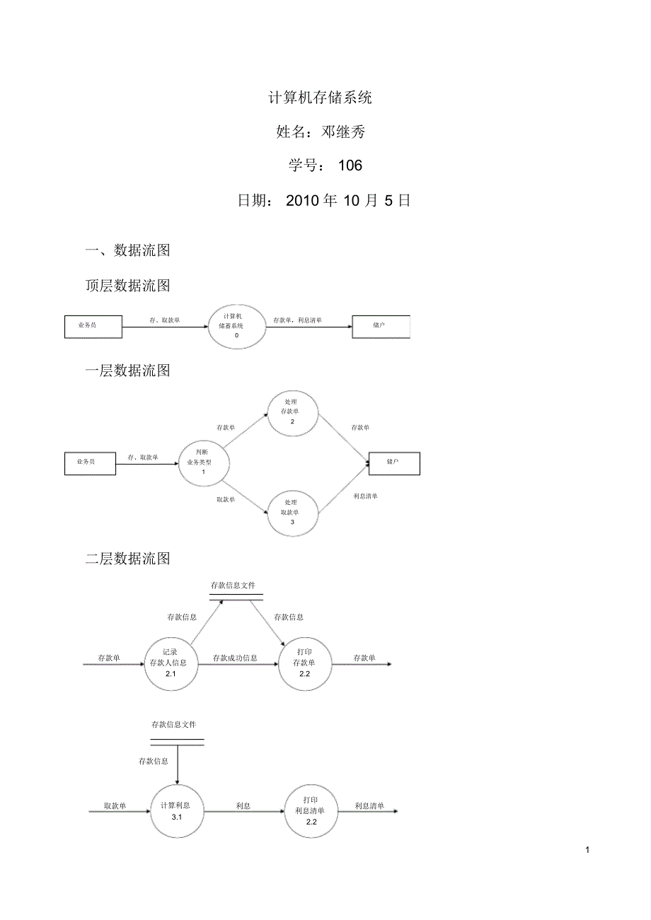 计算机存储系统数据流图及加工说明_第1页