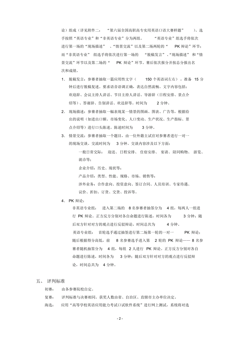 高职高专口语大赛_第2页