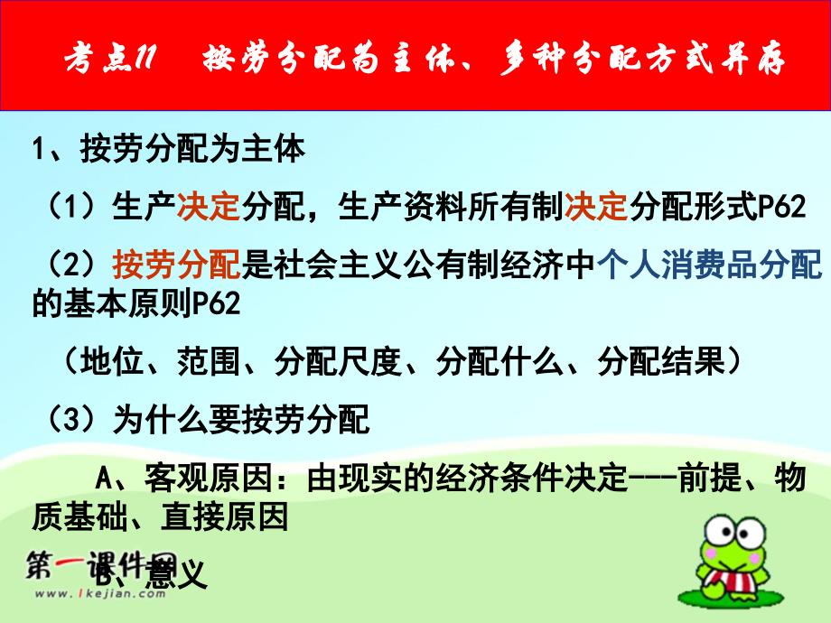 新课标2012年高考政治提高复习课件考点11 按劳分配为主体多种分配方式并存_第3页