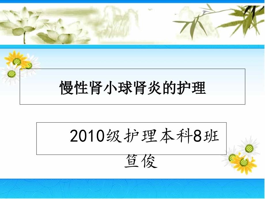 慢性肾小球肾炎护理和查房_ppt课件_第1页