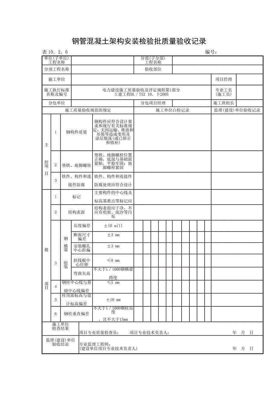 钢筋混凝土架构安装检验批质量验收记录_第5页