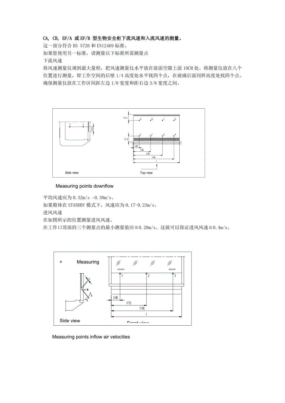 生物安全柜下流风速和入流风速的测量_第1页