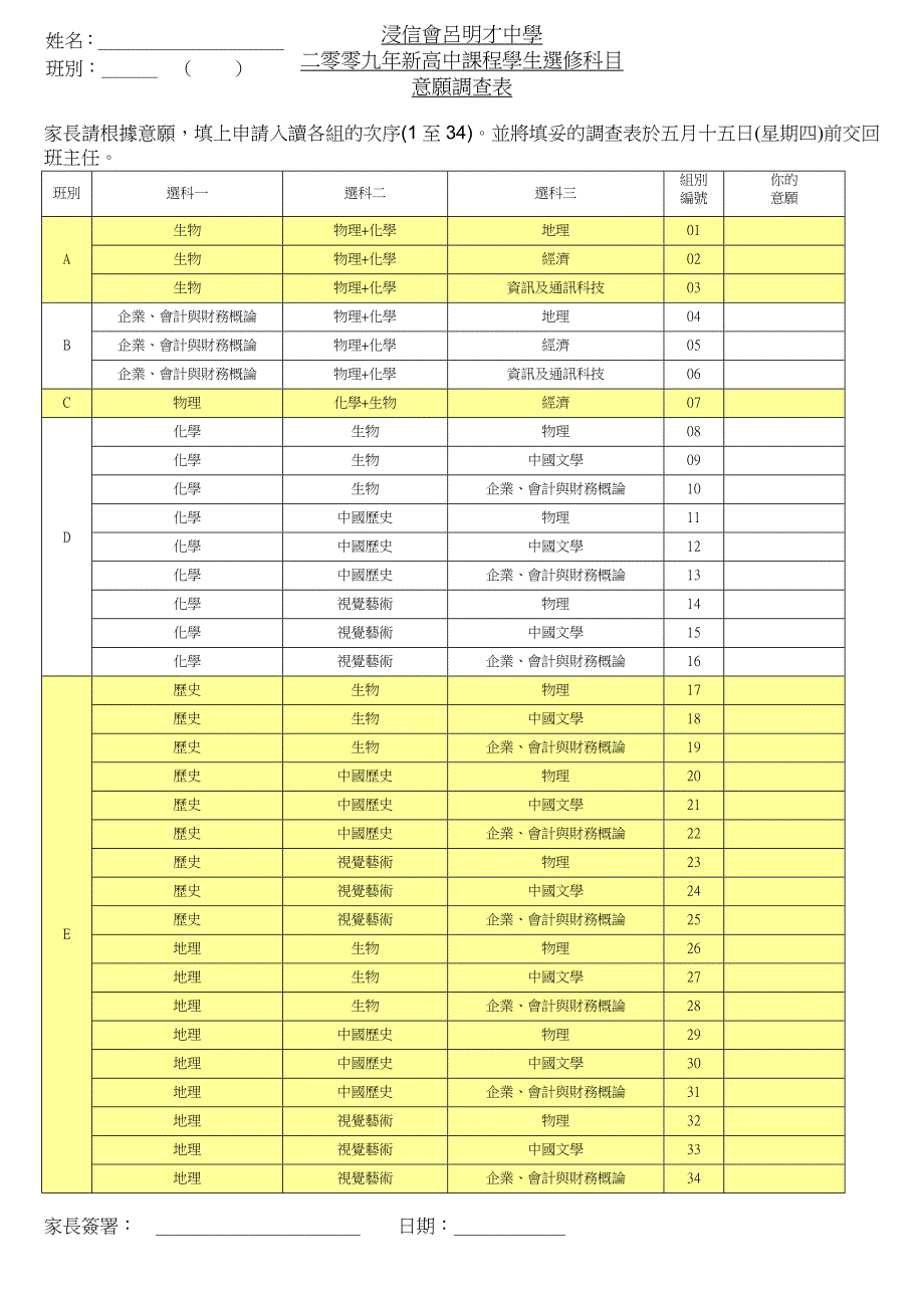 中二级学生选科意愿调查_第2页