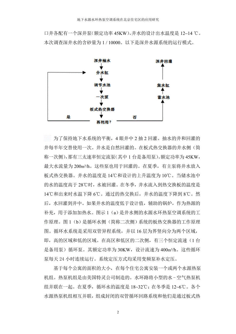 毕业论文范文——地下水源水环热泵空调系统在北京住宅区的应用研究_第2页