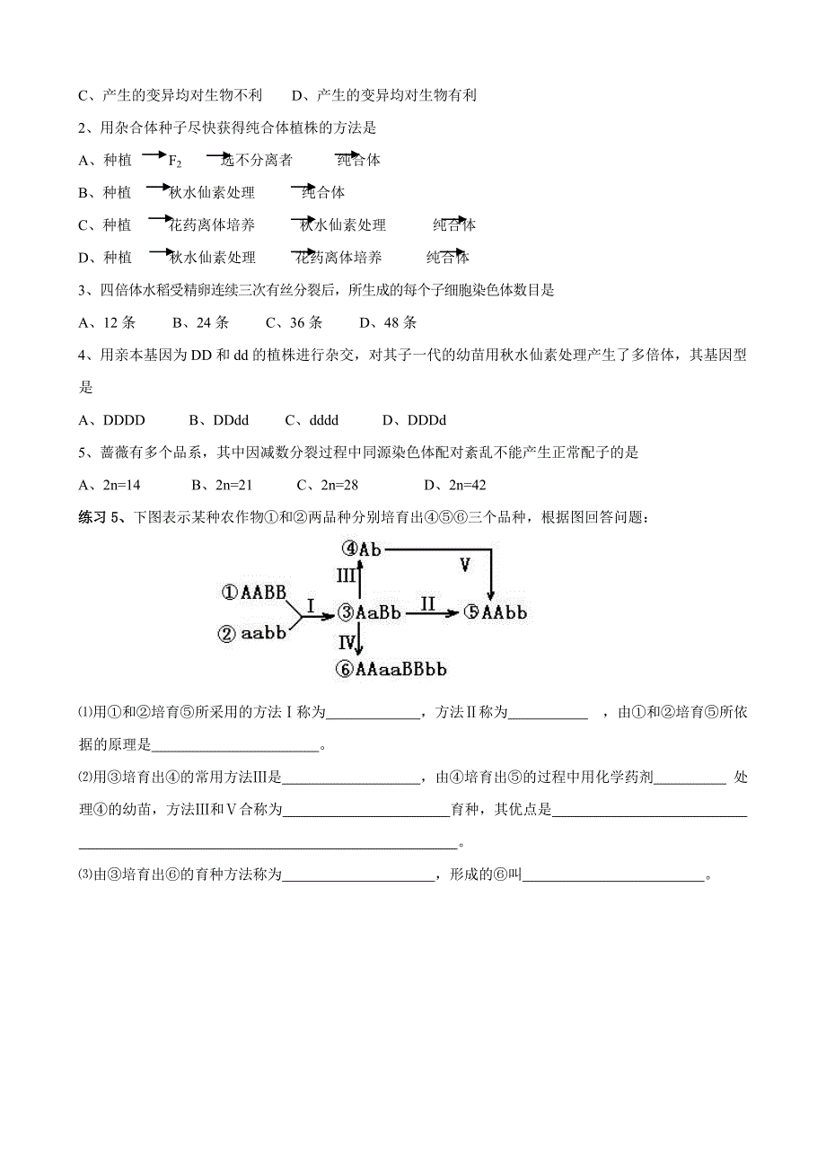 生物《染色体变异》学案（新人教版必修）_第4页