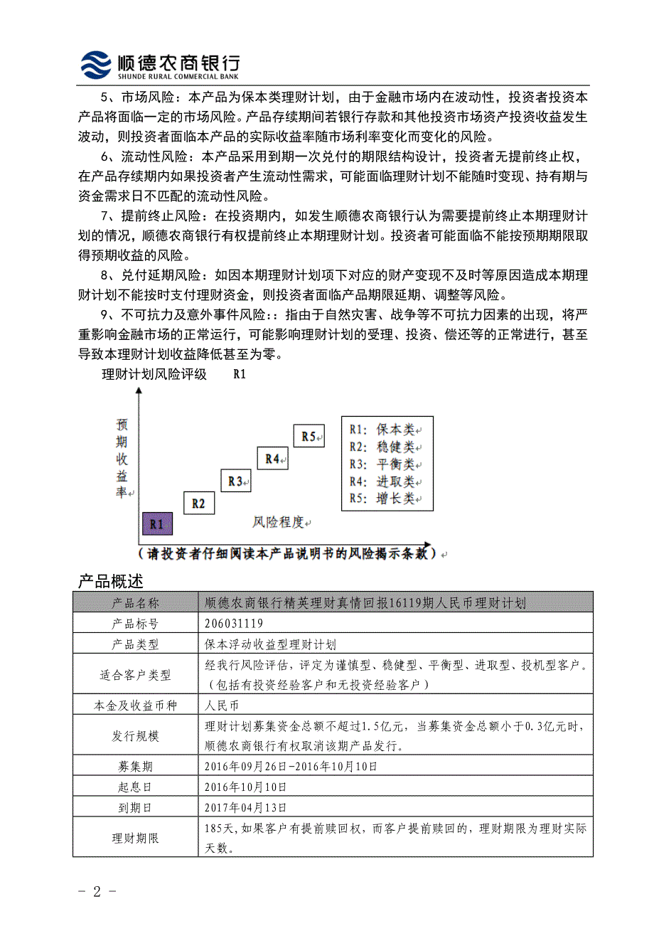 顺德农商银行精英理财真情回报16119期_第2页