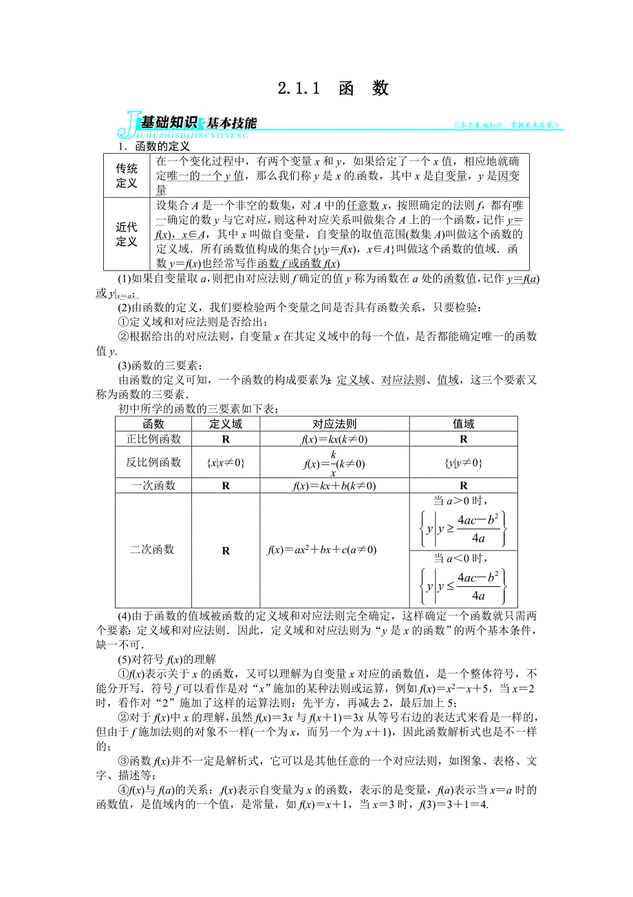 数学人教b必修1第二章2.1.1　函　数_第1页