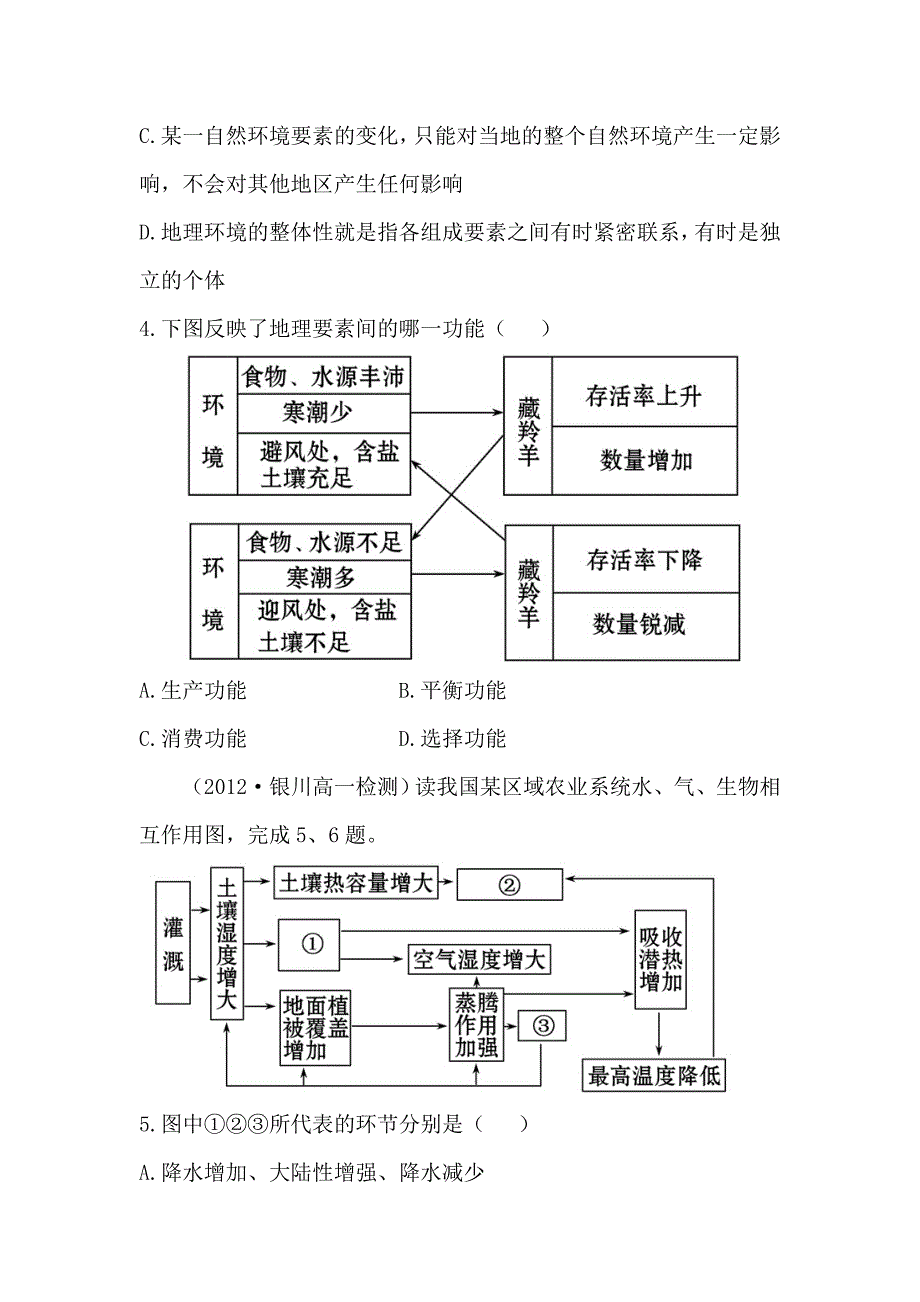 高中地理课时讲练通：分层达标 训练 5.1（人教版必修1）_第2页