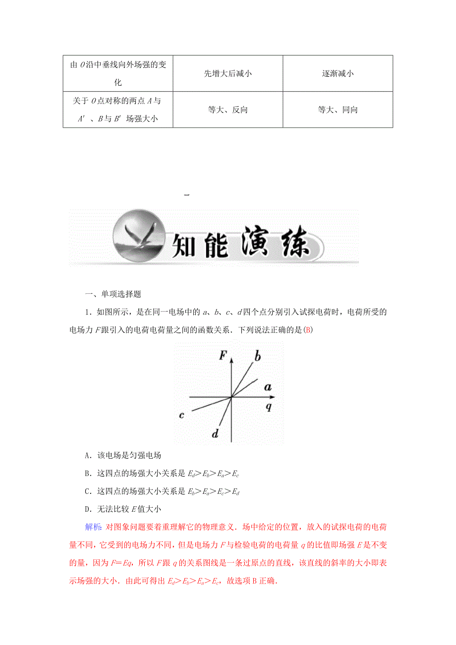 高中物理 1.3电场强度学案 粤教版选修3-1_第3页