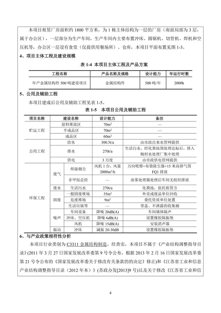 无锡沃克钢材制品有限公司年产金属结构件500吨建设项目环境影响报告表_第5页