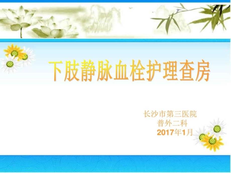 下肢静脉血栓查房业务学习课件_第1页