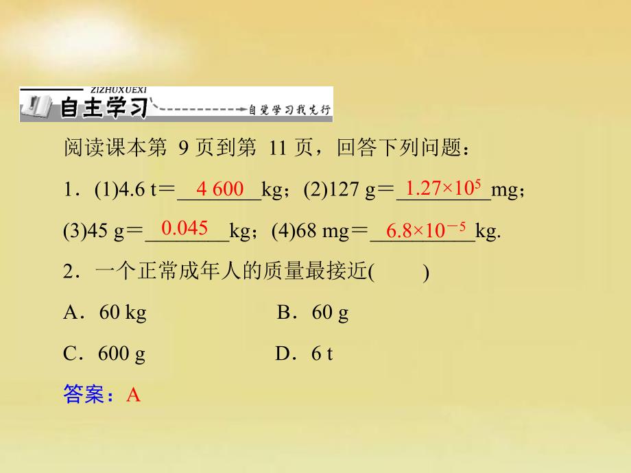 初中物理人教新课标版九年级全年级第十一章 多彩的物质世界 二质量 课件_第2页