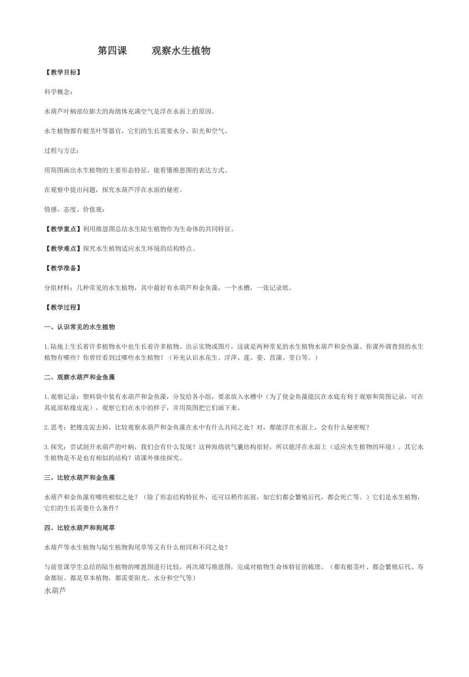 三年级人教版科学上册教案_第5页