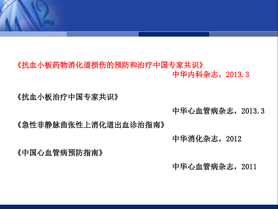 2013抗血小板药物消化道损伤的预防和治疗中国专家共识（2012年更新版）课件_第2页
