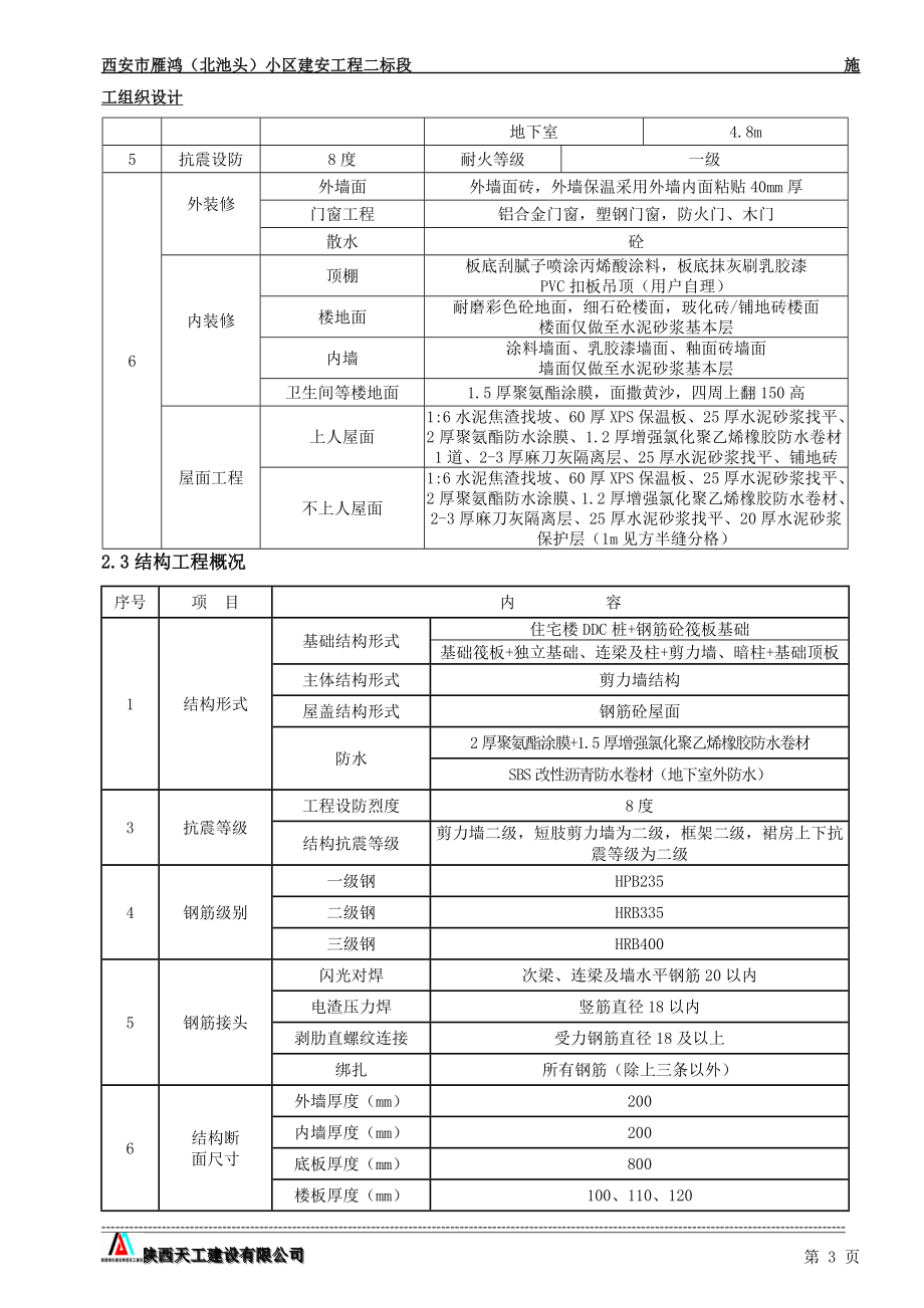 西安市雁鸿(北池头)小区建安工程二标段施工组织设计_第3页