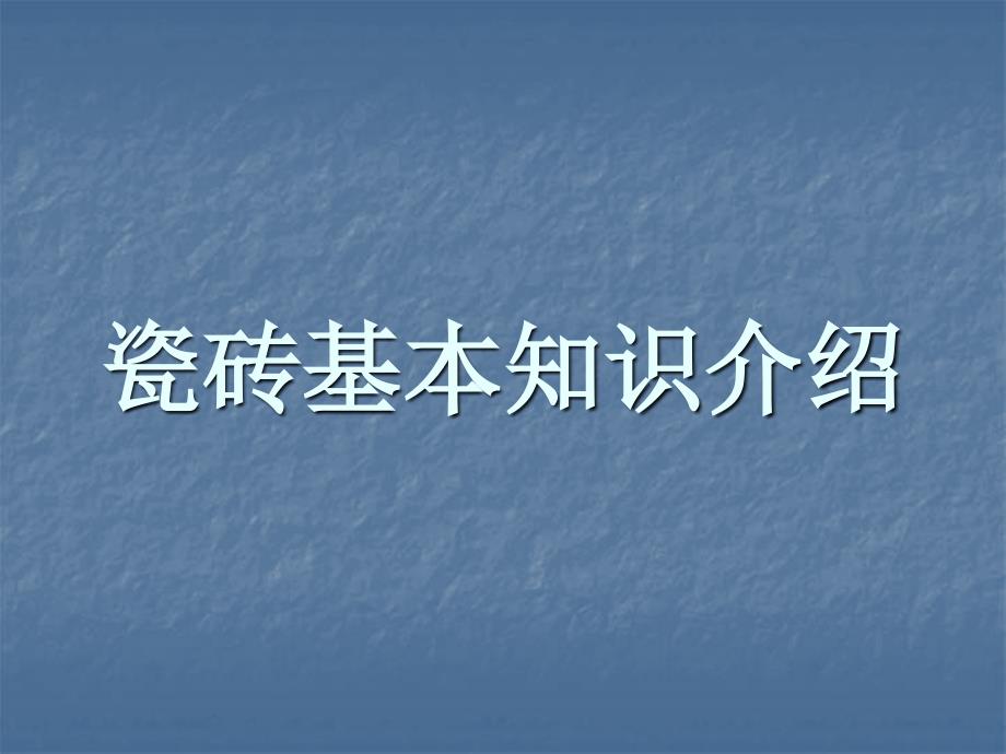 瓷砖基本知识介绍ppt课件_第1页