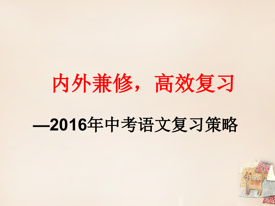 河北省保定市2016年中考语文_内外兼修高效复习复习课件_第2页