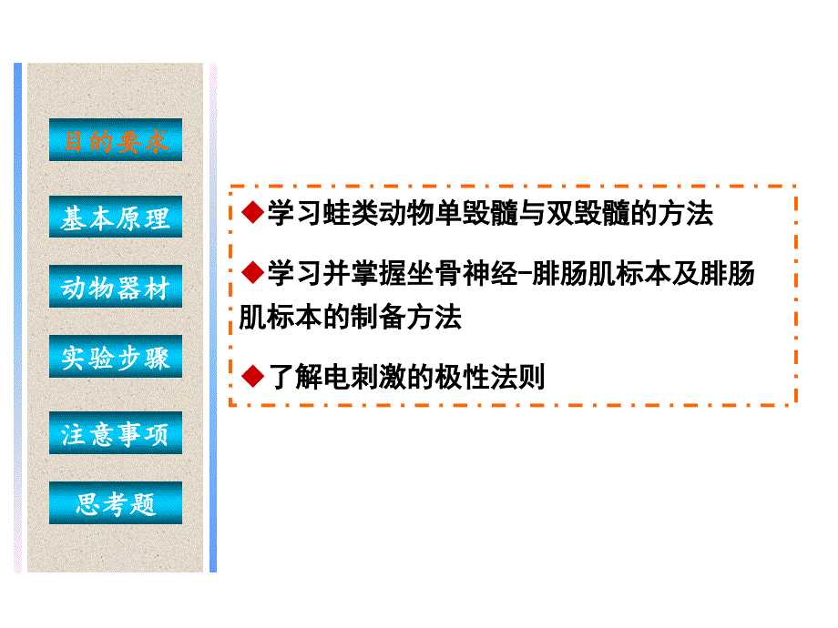 实验二 坐骨神经腓肠肌标本和腓肠肌标本制备课件_第2页