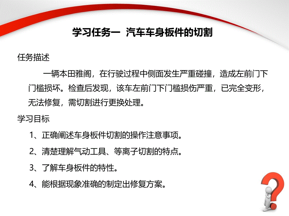 汽车车身构造与修复课件学习单元四车身板件的更换_第2页