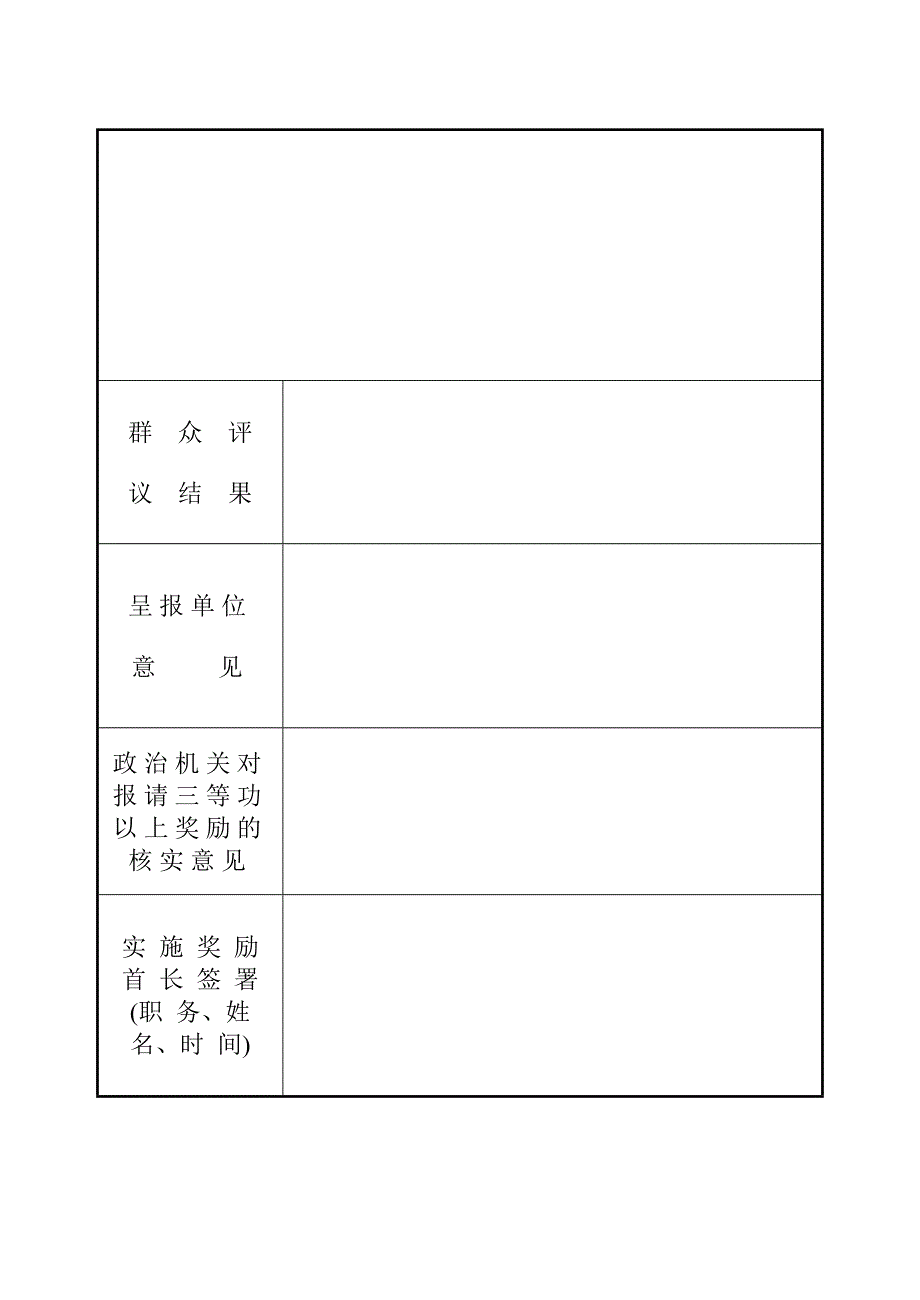 个人奖励登记表(部队)_第2页