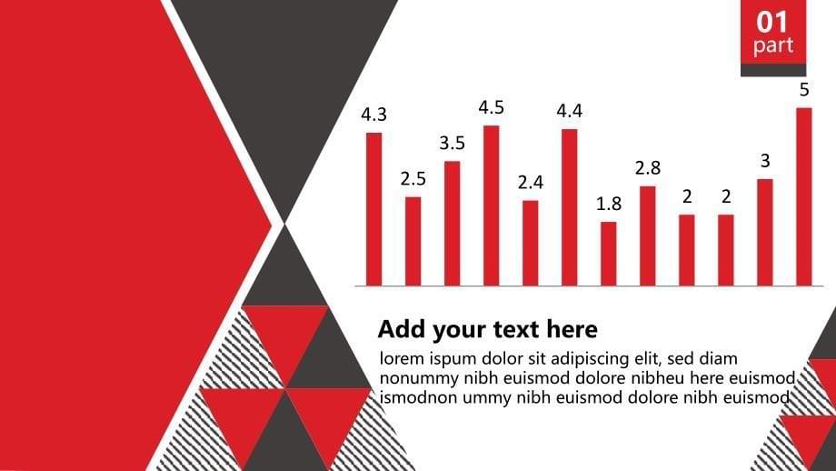 红色黑色三角形排版幻灯片模板2_第5页