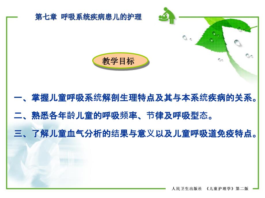 儿童护理学 第七章 呼吸系统疾病患儿的护理 第二节 急性上呼吸道感染患儿的护理 第一节 儿童呼吸系统解剖生理特点课件_第2页