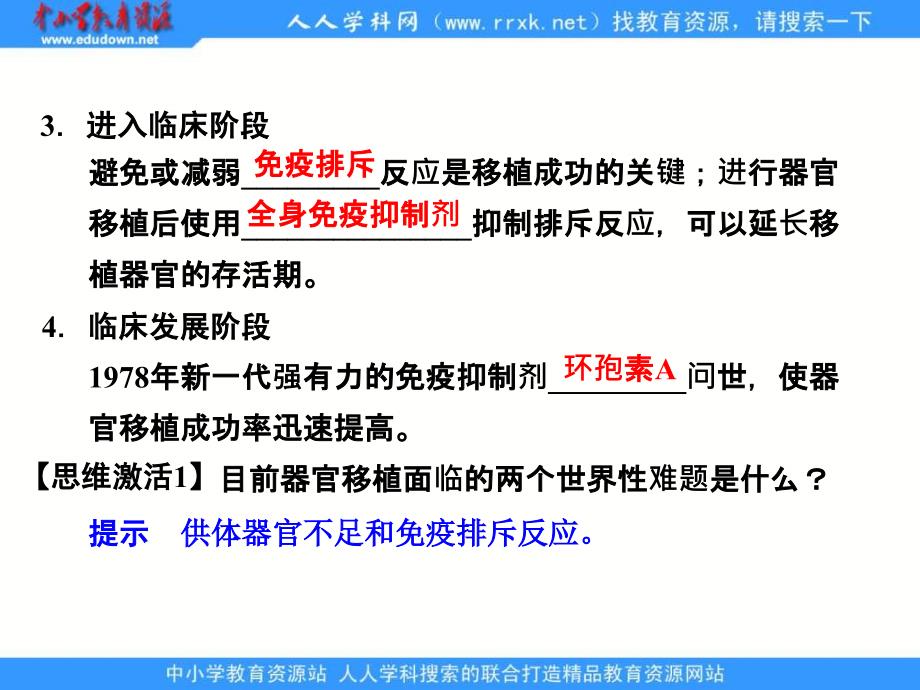 2013人教版选修二13《人体的器官移植》ppt课件_第4页