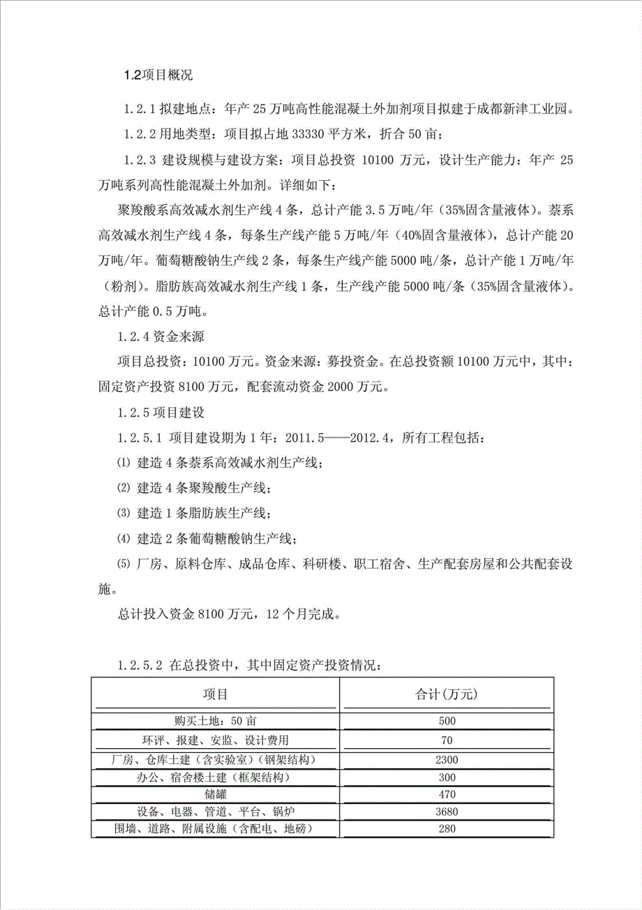 年生产25万吨高性能混凝土外加剂项目资金申请报告.doc_第4页