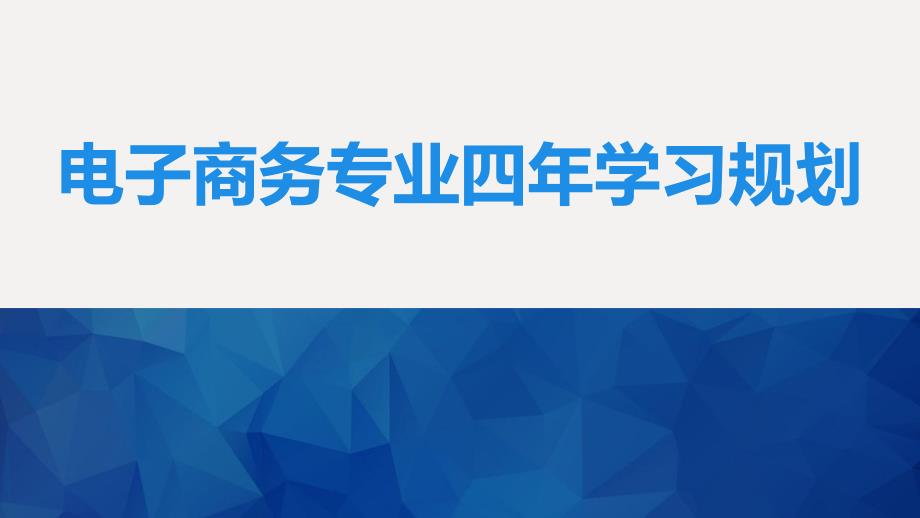 电子商务专业四年学习规划_第1页