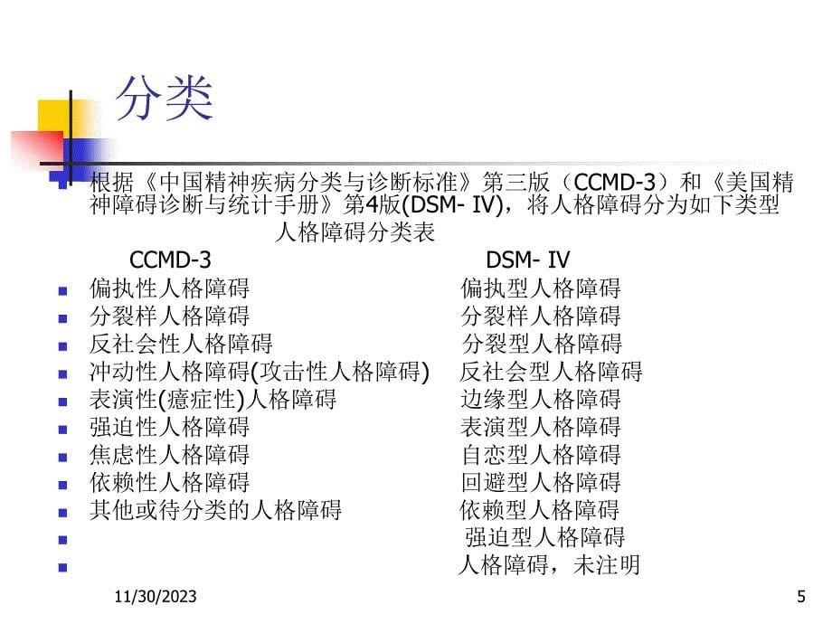 医学167精神科护理学课件承德第十二章 人格障碍_第5页