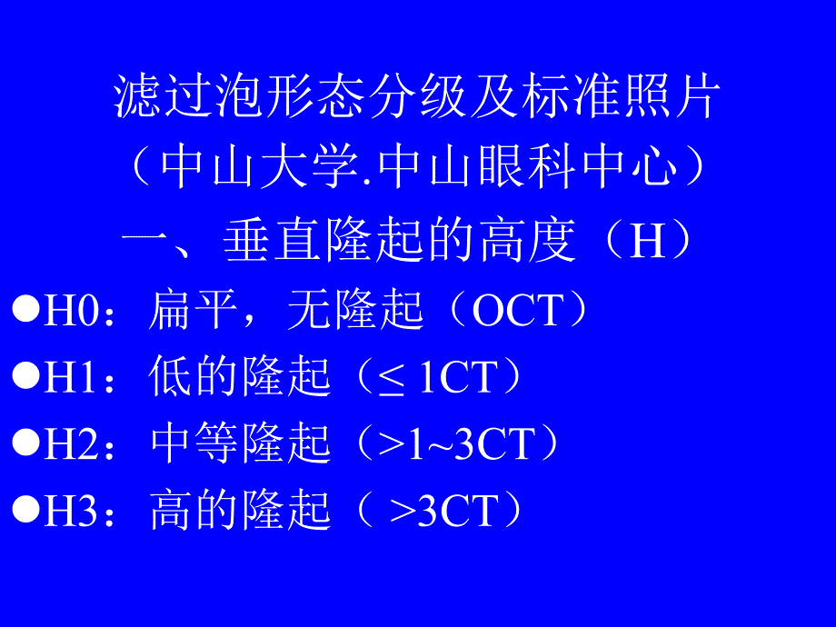 青光眼术后滤过泡形态分级及标准照片课件_第1页