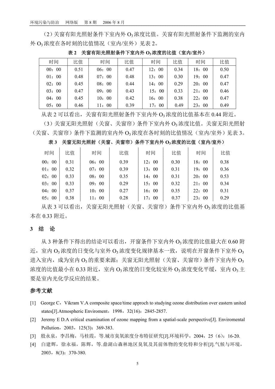 室内外臭氧浓度变化规律研究(_第5页