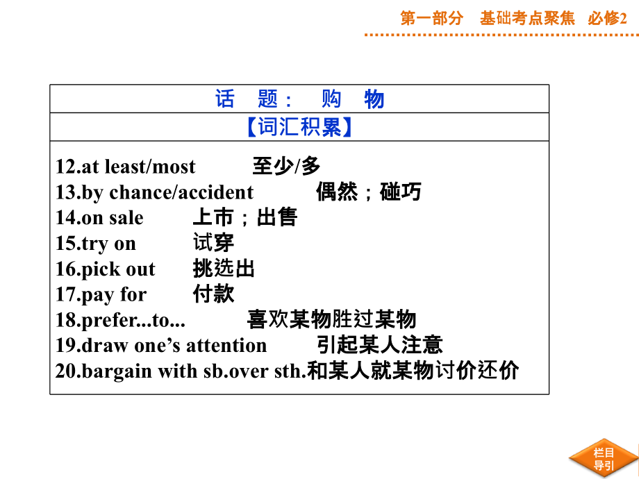 优化方案2015届高三英语一轮基础复习课件必修2 unit3 _第3页