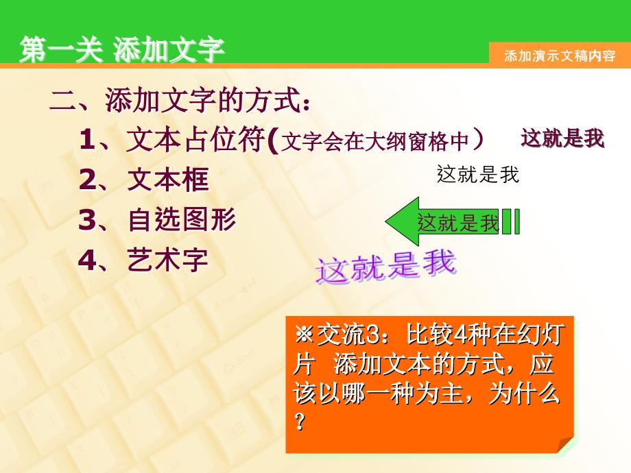 《在幻灯片中添加文字课件》初中信息技术粤高教社课标版八年级上册课件_1_第3页