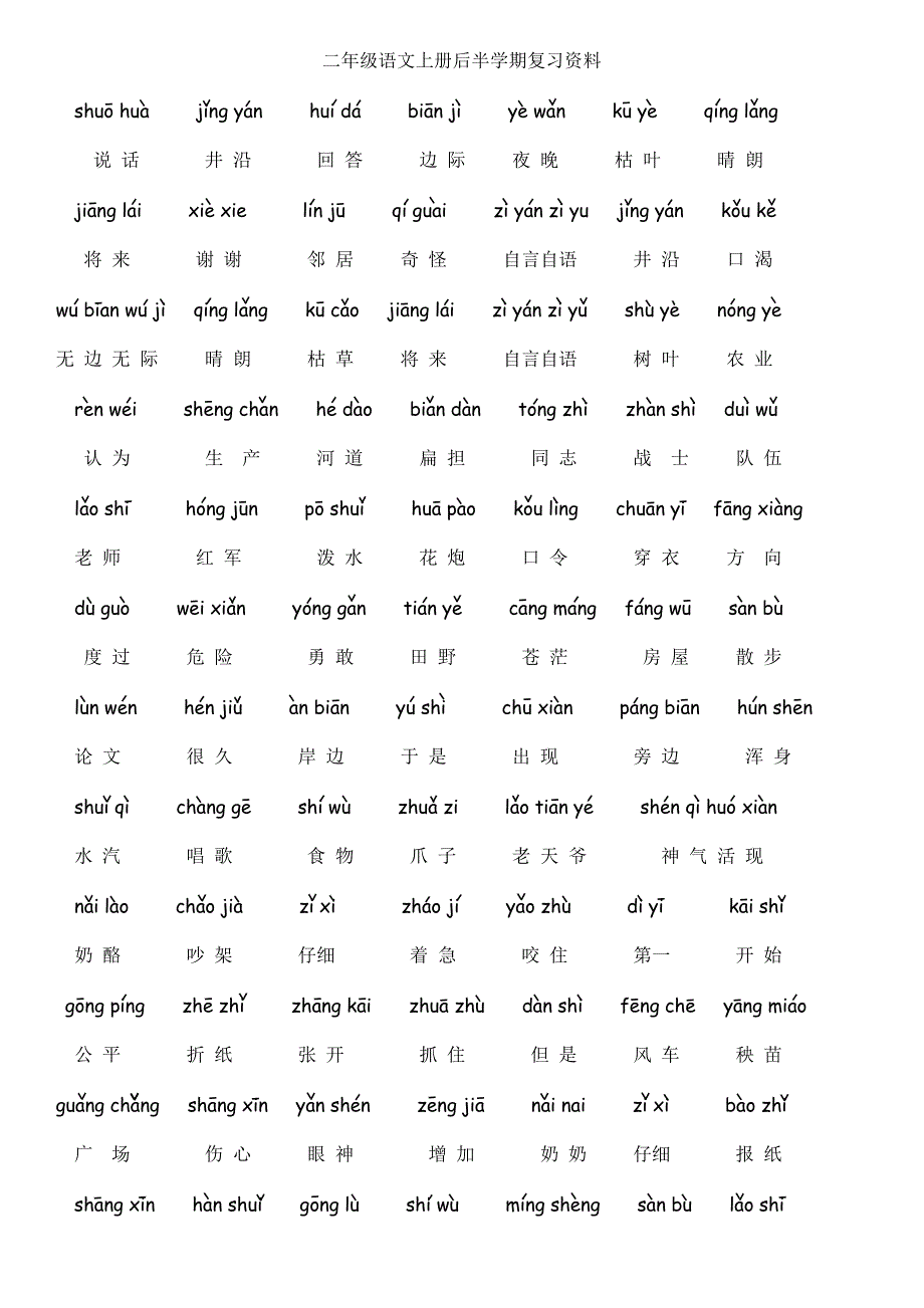 2017人教版二年级上册语文课本内复习资料_第4页