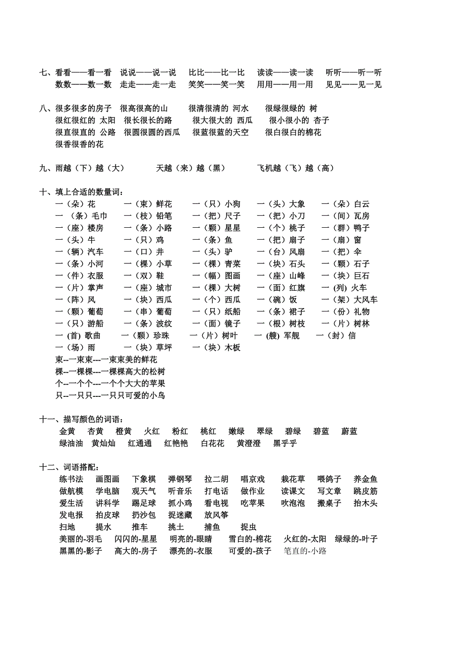 2016新部编版一年级语文上册词语积累_第2页