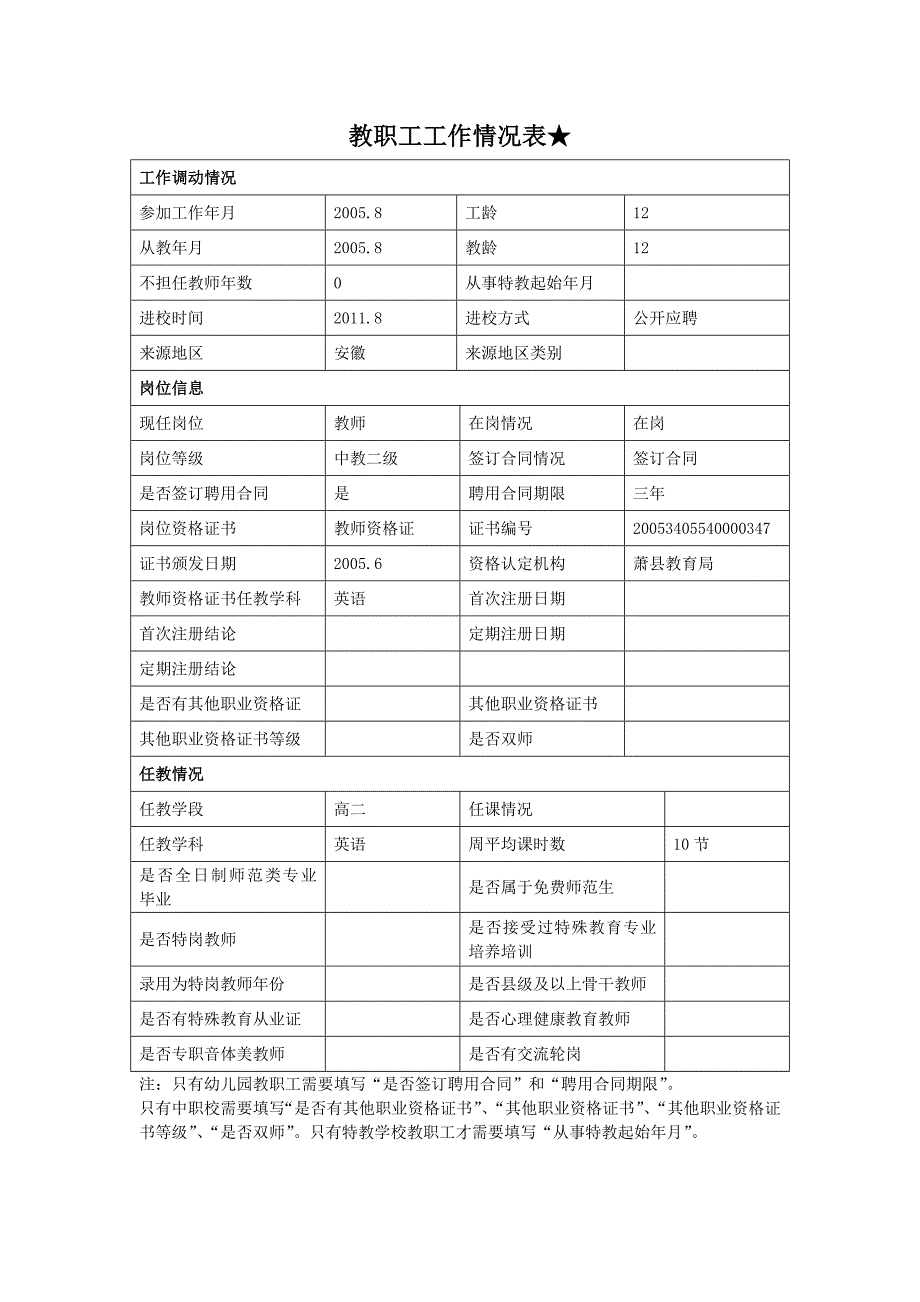 教师信息登记表_第2页