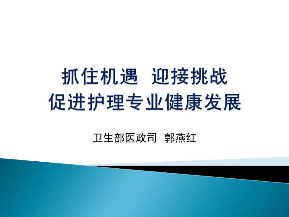 抓住机遇_ 迎接挑战 促进护理专业健详细讲解课件_第1页