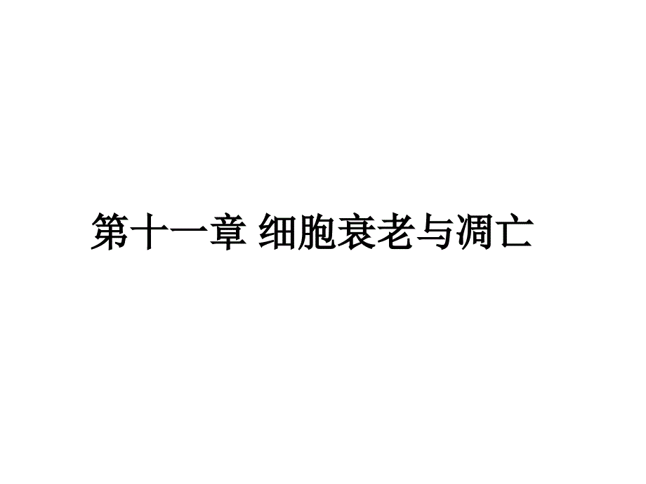 细胞衰老与细胞凋亡ppt课件_第1页