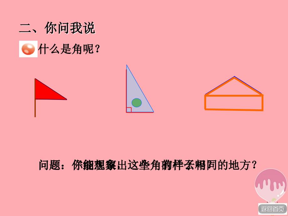 2017秋二年级数学上册_第三单元 信息窗1 第1课时 角的初步认识课件 青岛版_第3页