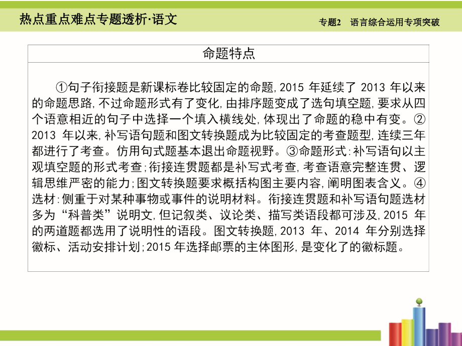 2016届高考语文二轮复习细致讲解课件专题2_语言综合运用专项突破（共191张ppt）_第4页