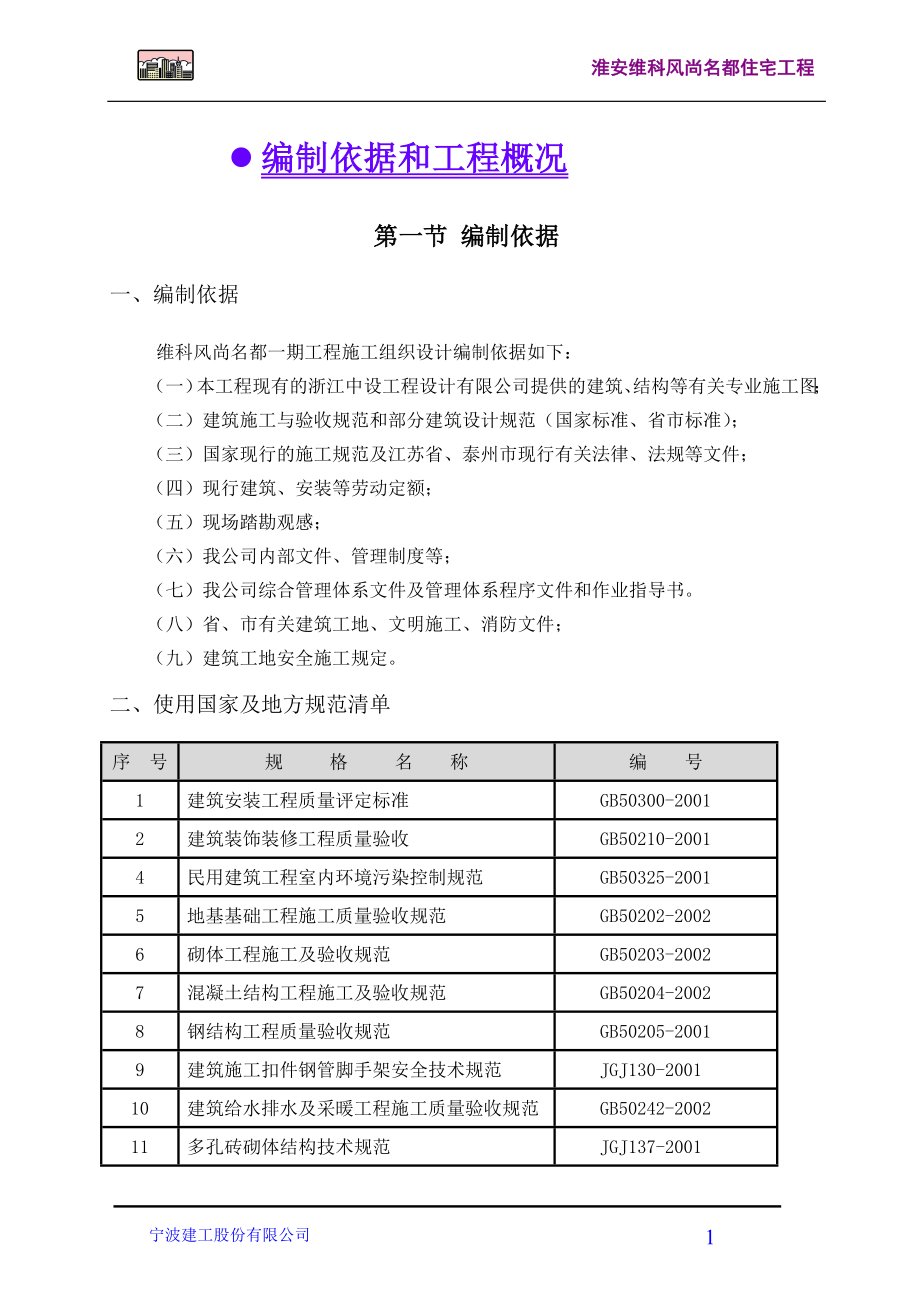 风尚名都施工组织设计_第1页