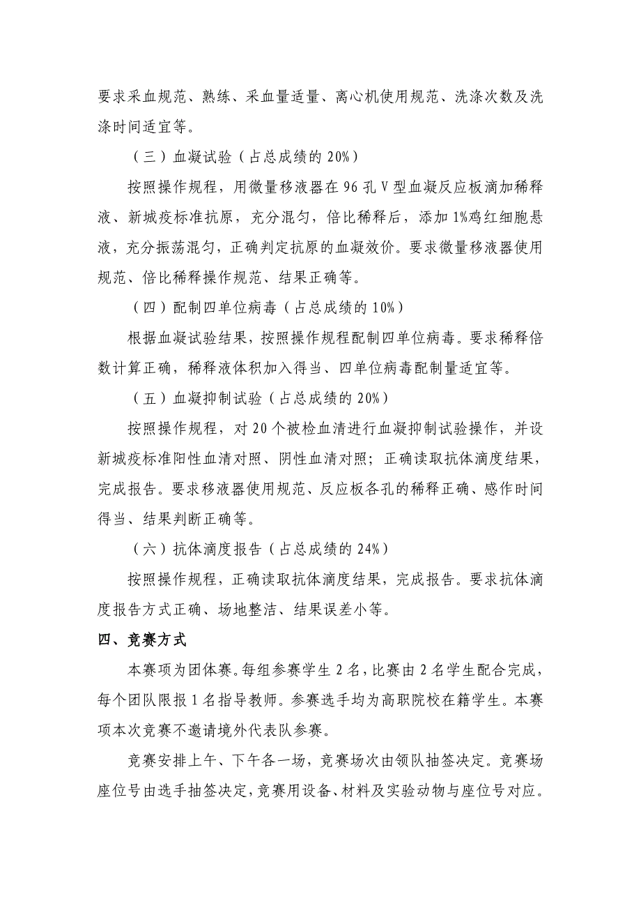 2016年全国职业院校技能大赛高职组鸡新城疫抗体水平测定赛项规程_第2页