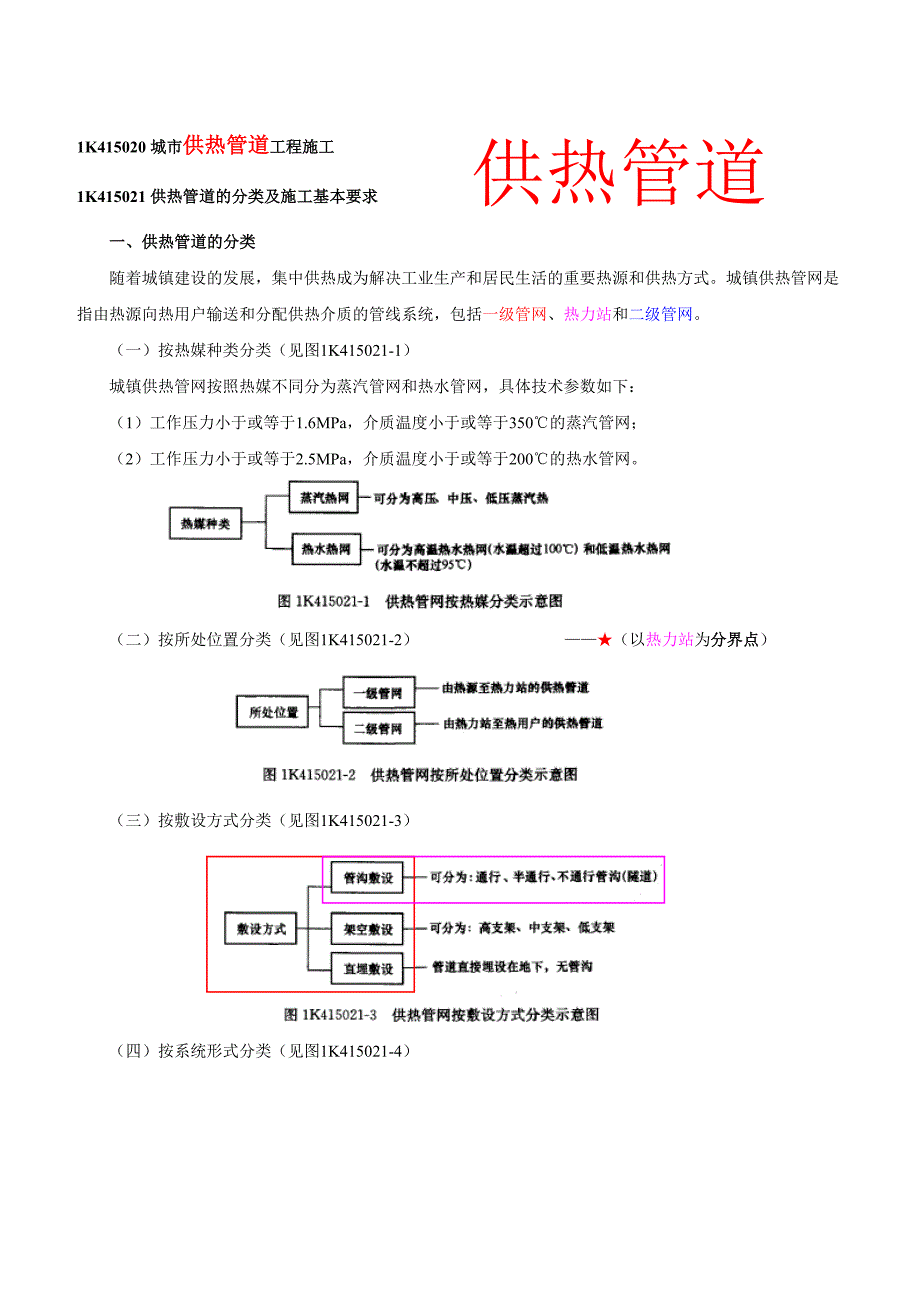 1k415020城市供热管道工程施工_第1页