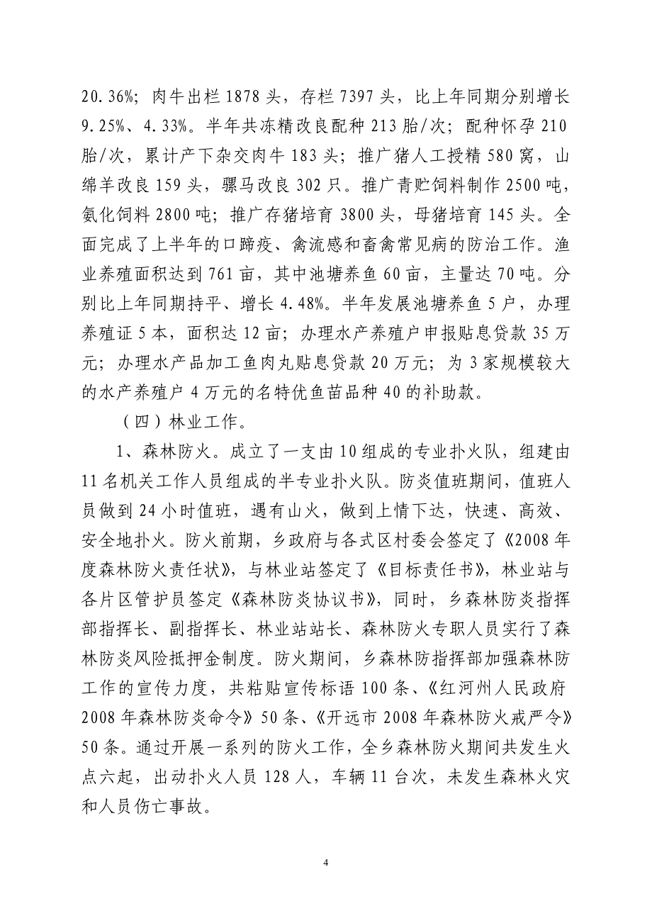 大庄回族乡2008年上半年工作总结_第4页