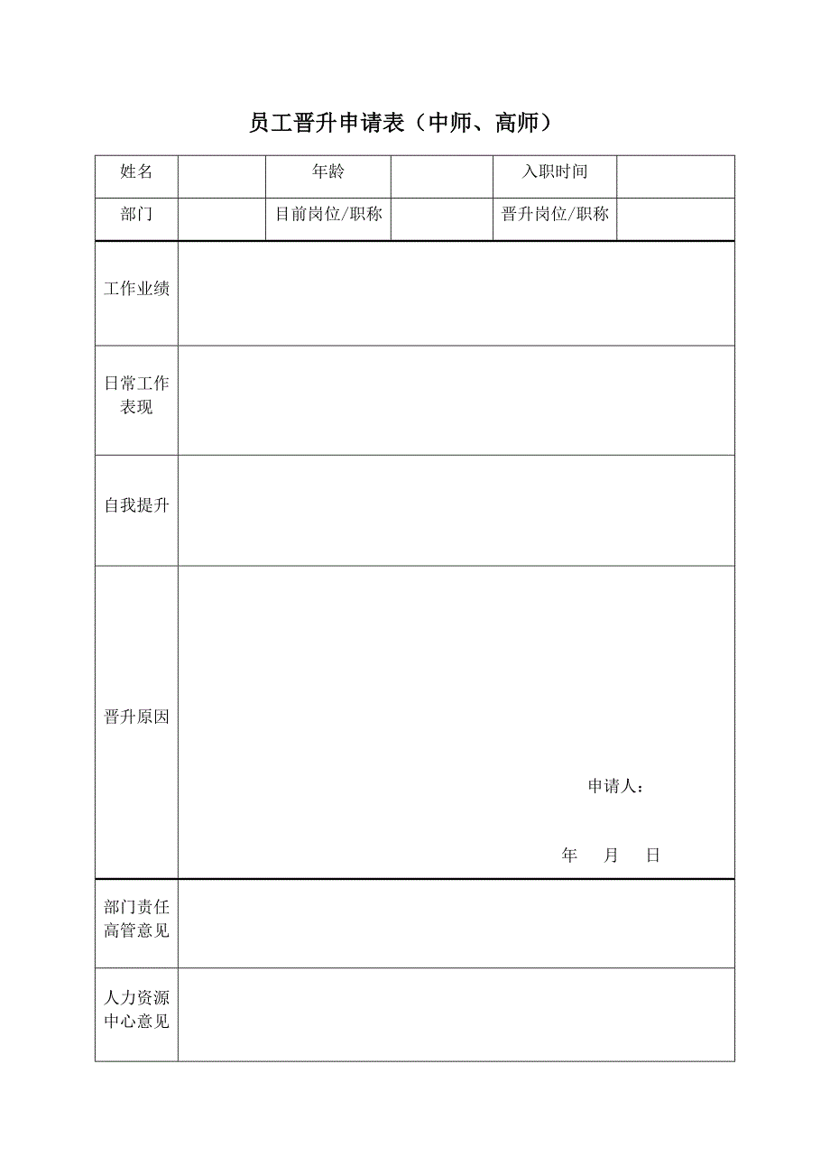 员工晋升申请表(附表)_第2页