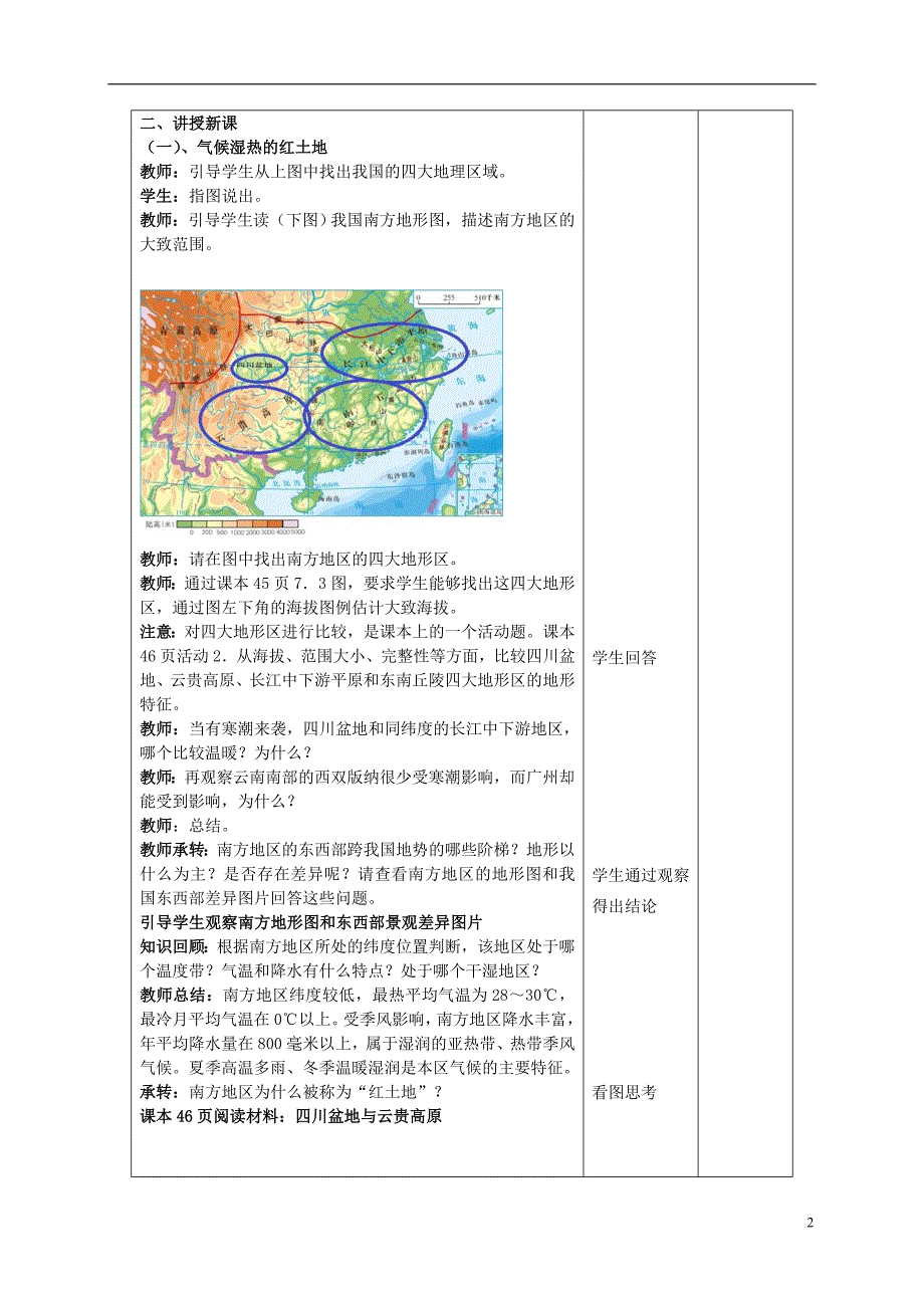 八年级地理下册 第七章 第一节 自然特征与农业教案[新人教版]1_第2页